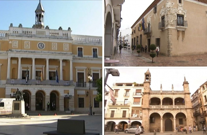 Ayuntamientos de Badajoz, Almendralejo y Plasencia