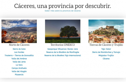 Web con la promoción de bonos turísticos