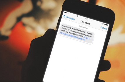 Mensaje enviado por SMS con el intento de estafa
