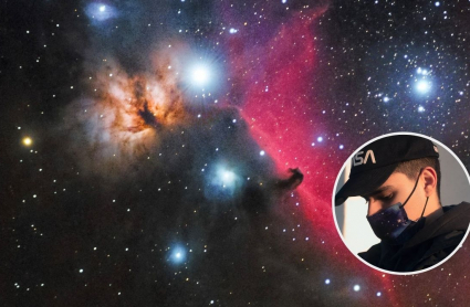 La nebulosa Cabeza de Caballo y la nebulosa de la Flama fotografiadas por Miguel Gracia