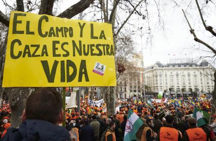 Manifestación por la defensa del campo español este domingo en Madrid. 