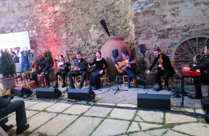 Celia Romero, actuando en la inauguración de la Feria del Toro de Olivenza