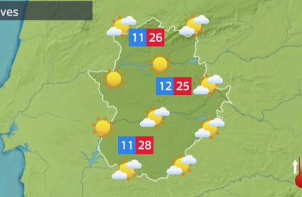 Mapa de tiempo previsto para el jueves 5 de mayo