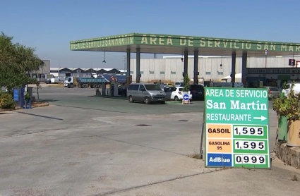 Gasolinera del Polígono El Nevero en Badajoz esta mañana  