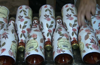 Botellas de cava de una bodega de Almendralejo