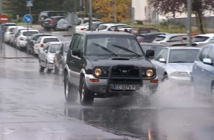 Balsas de agua por la lluvia en Cáceres