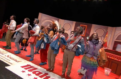 Murga Los Chungos en la final del Concurso de Murgas de Badajoz 2023.