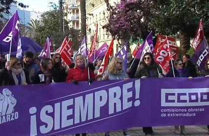 Manifestación de CCOO en Badajoz